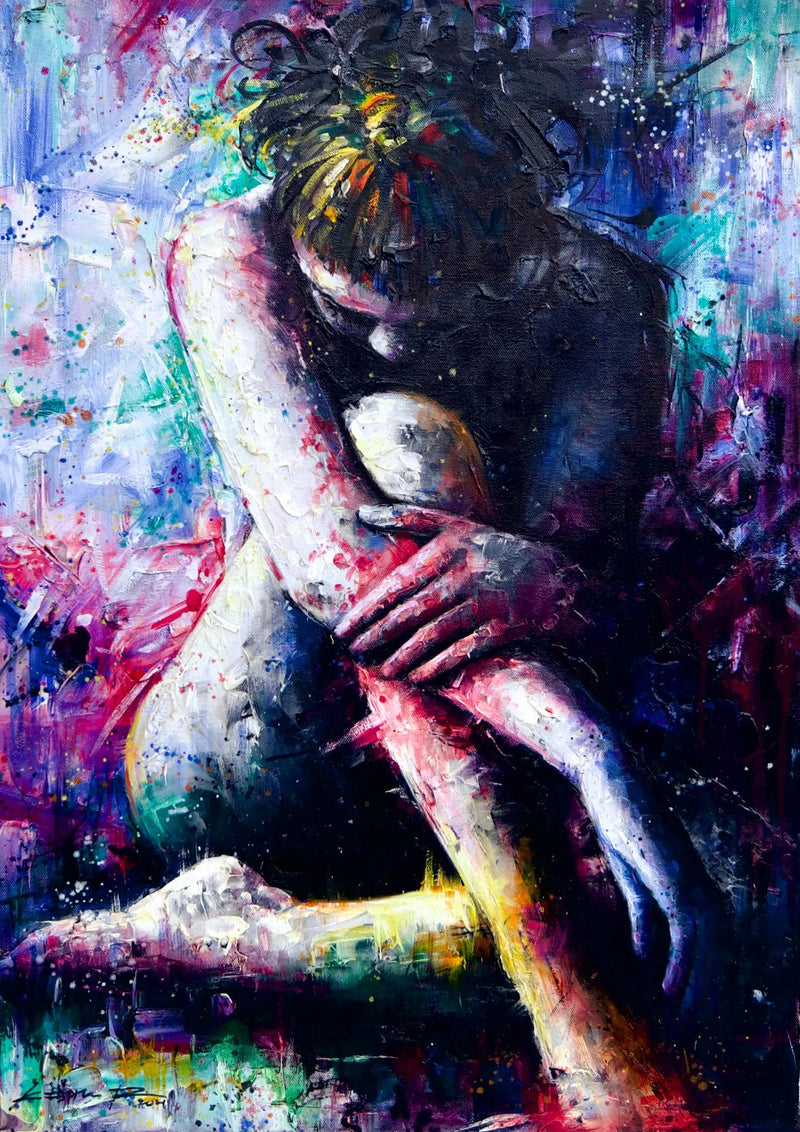 बैंगनी लड़की | 50 x 70 सेमी