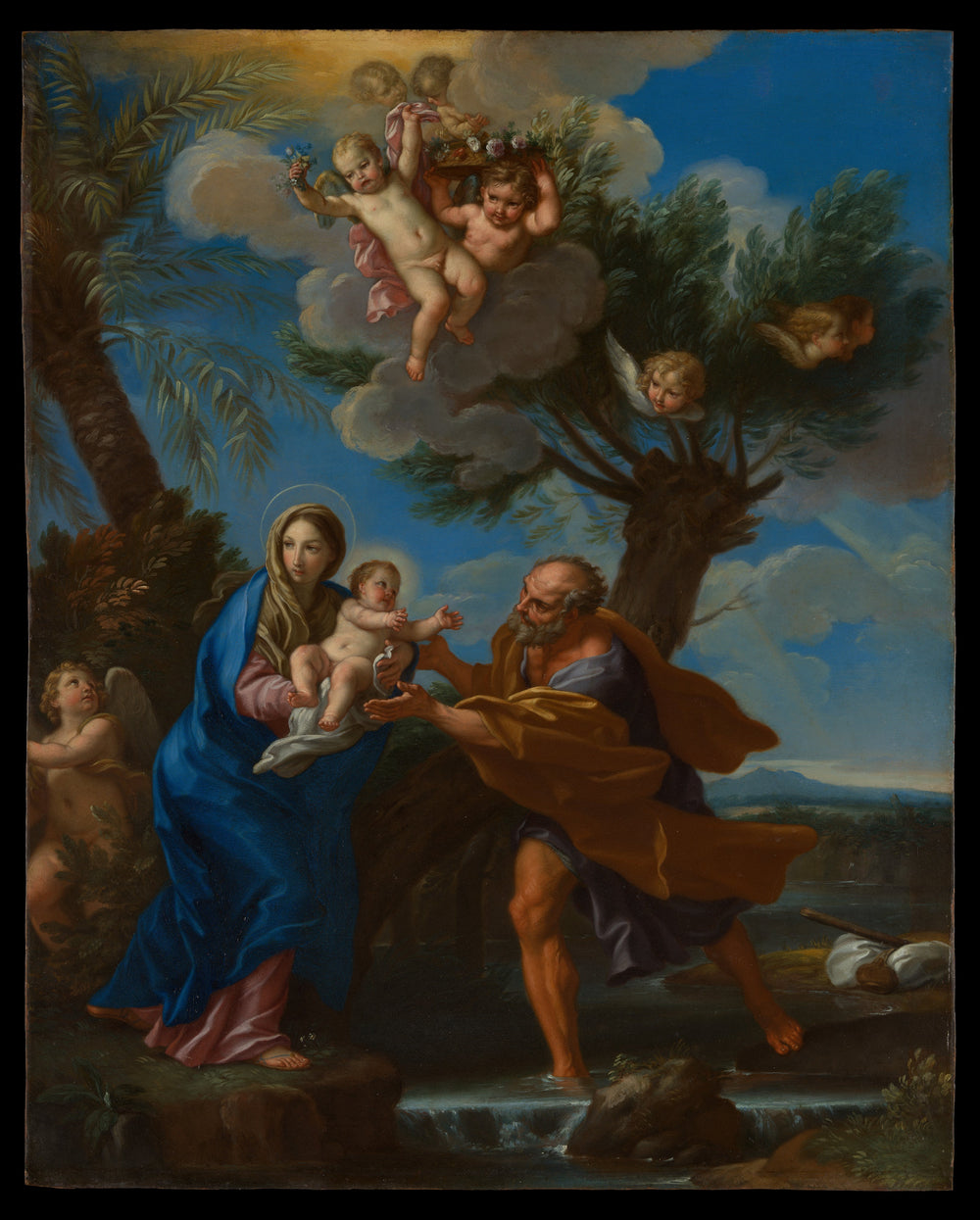 La fuite en Égypte - Carlo Maratta image 1 copie peinte à la main à l’huile