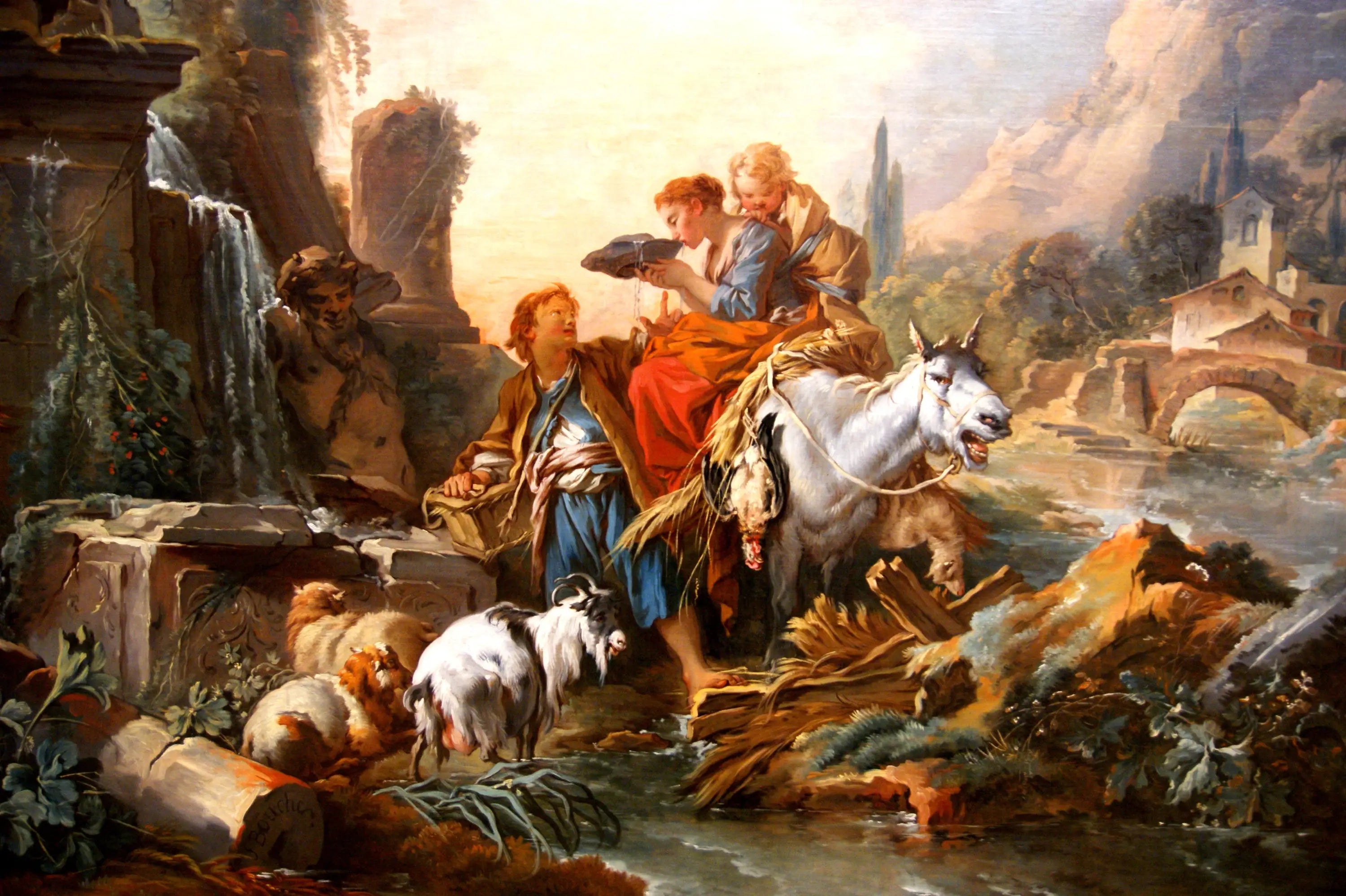 La halte à la fontaine - François Boucher - Alpha Reproduction