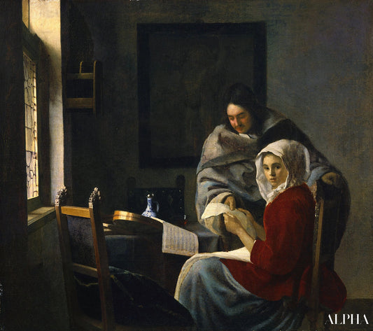 La Leçon de musique interrompue - Johannes Vermeer - Reproductions de tableaux et peintures haut de gamme