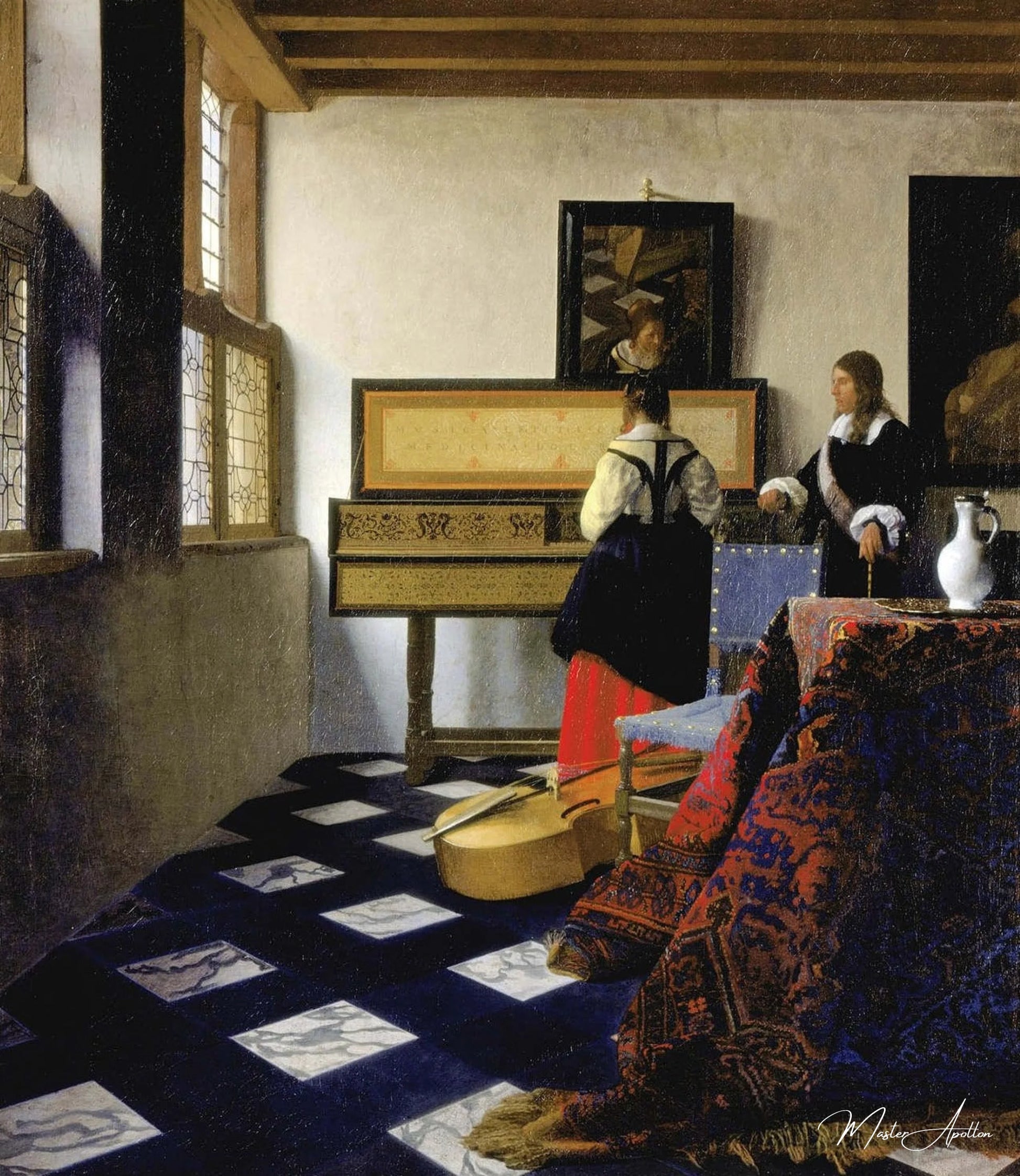 संगीत की कक्षा (Vermeer) - Johannes Vermeer - उच्च गुणवत्ता वाली चित्रकला और पेंटिंग की प्रतियां