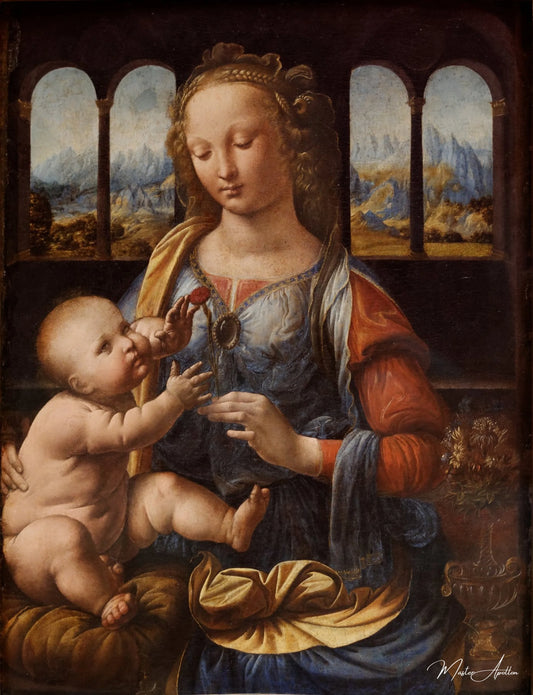 La Madone à l'œillet - Léonard de Vinci - Reproductions de tableaux et peintures haut de gamme