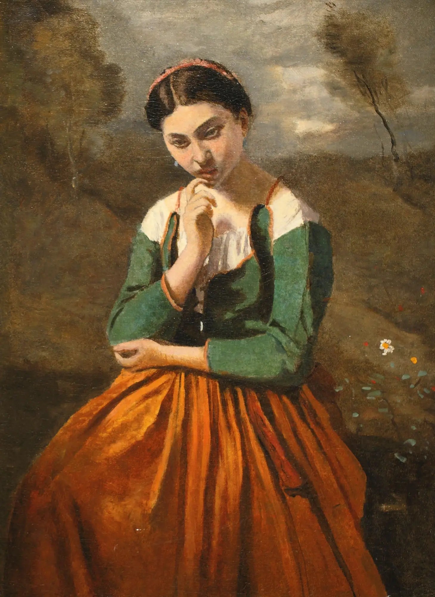 La méditation - Jean-Baptiste Camille Corot - Alpha Reproduction