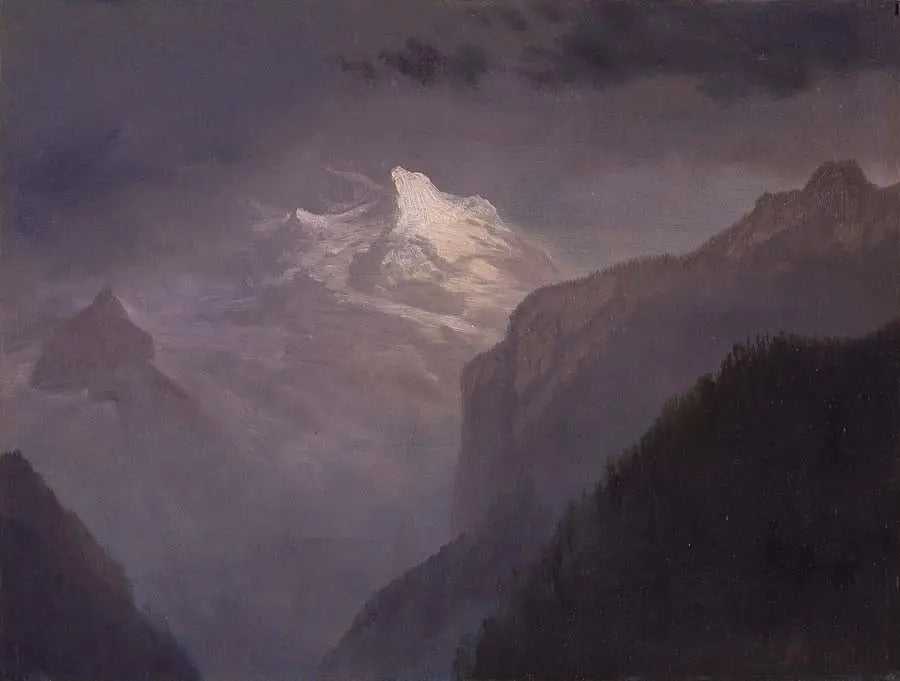 La montagne enneigée - Albert Bierstadt image 1 reproduction de peinture à l’huile