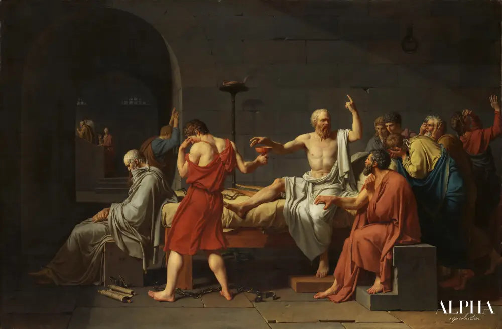 La mort de Socrate - Jacques-Louis David - Reproductions de tableaux et peintures haut de gamme