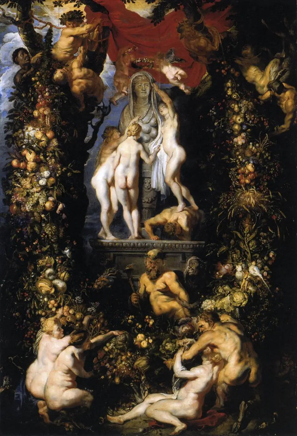 La nature ornant les trois grâces - Peter Paul Rubens image 1 copie de tableau peinte à la main