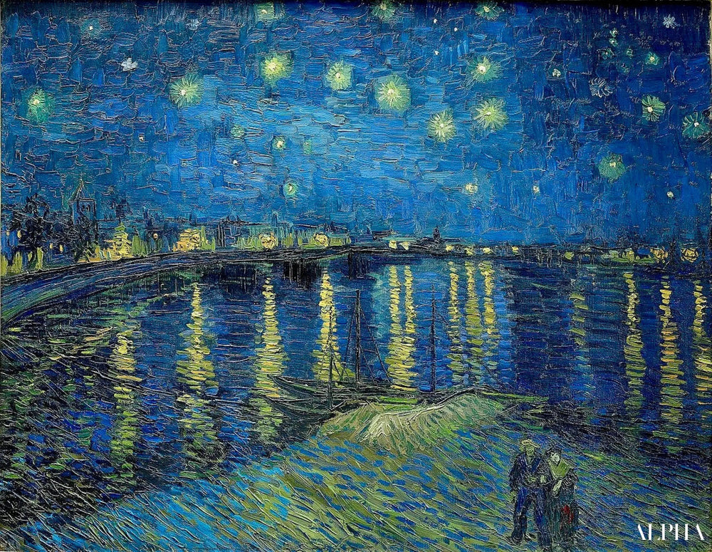La Nuit étoilée sur le Rhône - Vincent van Gogh image 1 copie peinte à la main à l’huile