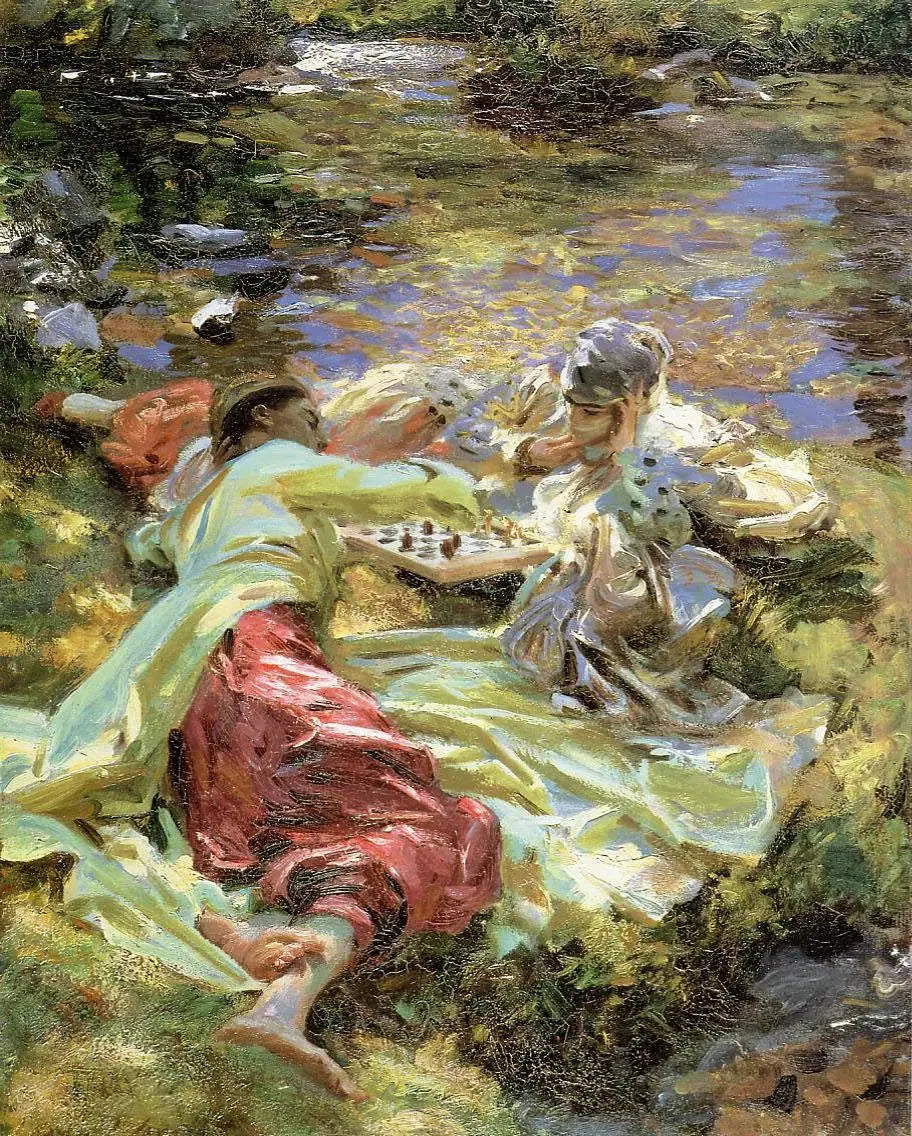 La partie d'échecs - John Singer Sargent image 1 tableau peint à l’huile sur toile