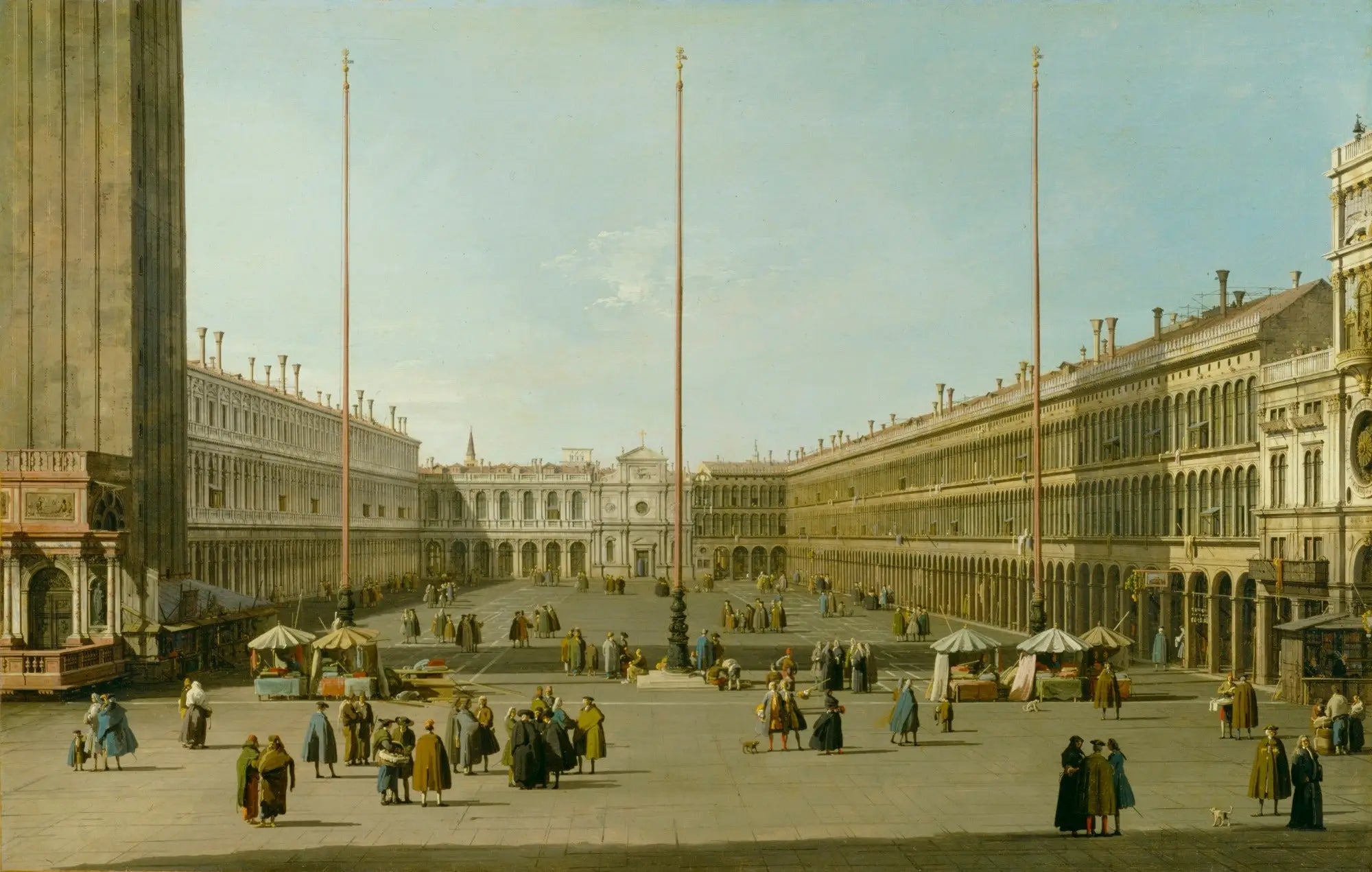 La Place Saint-Marc (Vue ouest) - Canaletto image 1 copie peinte à la main à l’huile
