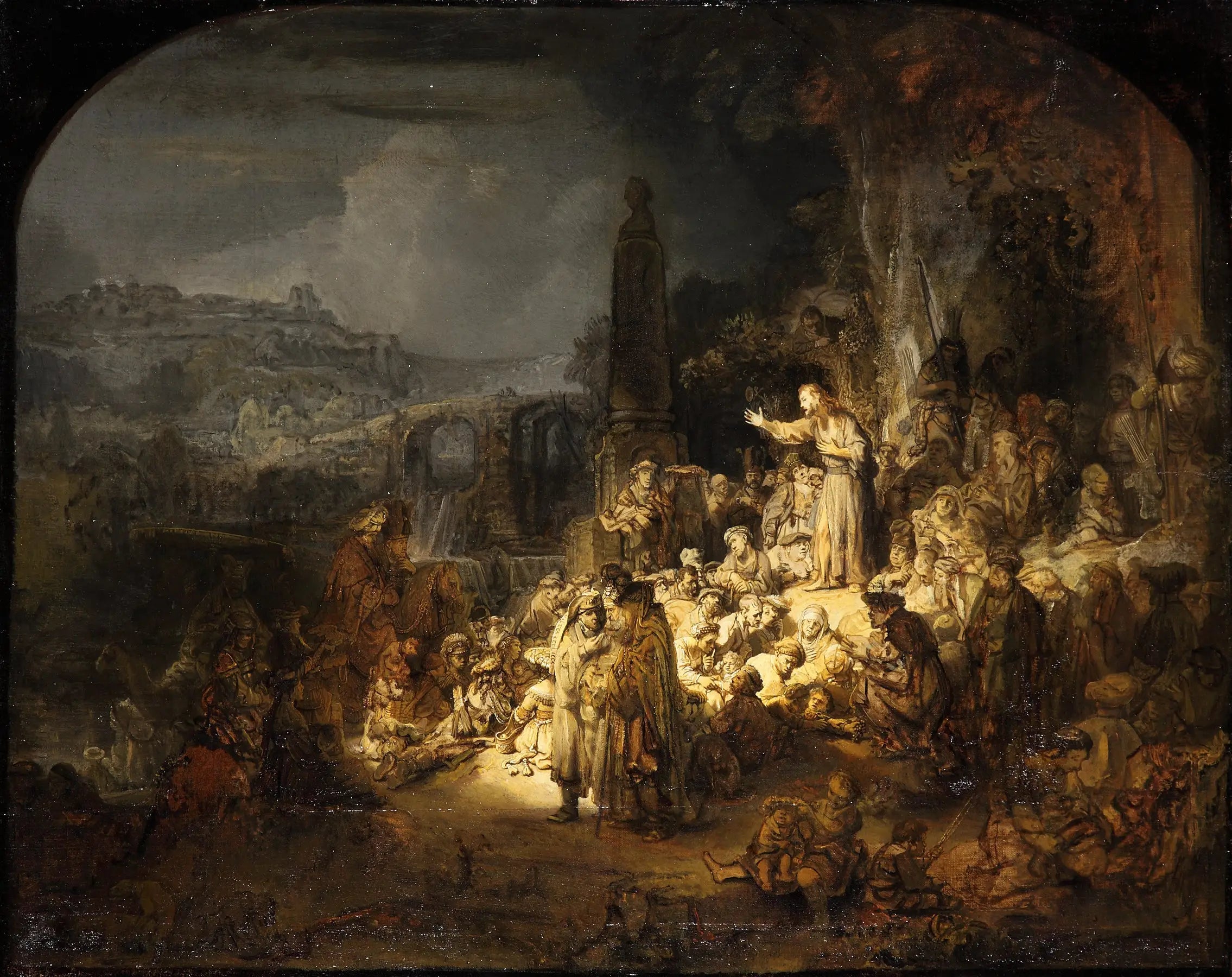 La prédication de saint Jean-Baptiste - Rembrandt image 1 copie peinte à la main à l’huile
