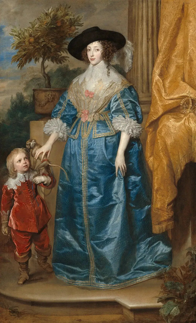 रानी हेनरिएट मारि और उनके पुत्र, सर जेफ्री हडसन - Antoine van Dyck