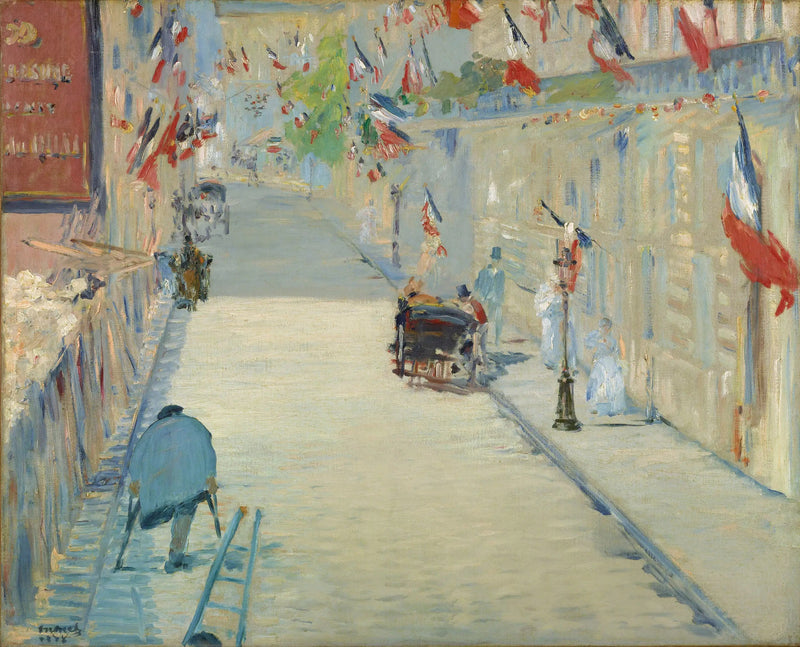 ध्वजों के साथ मोस्नियर की सड़क - Édouard Manet