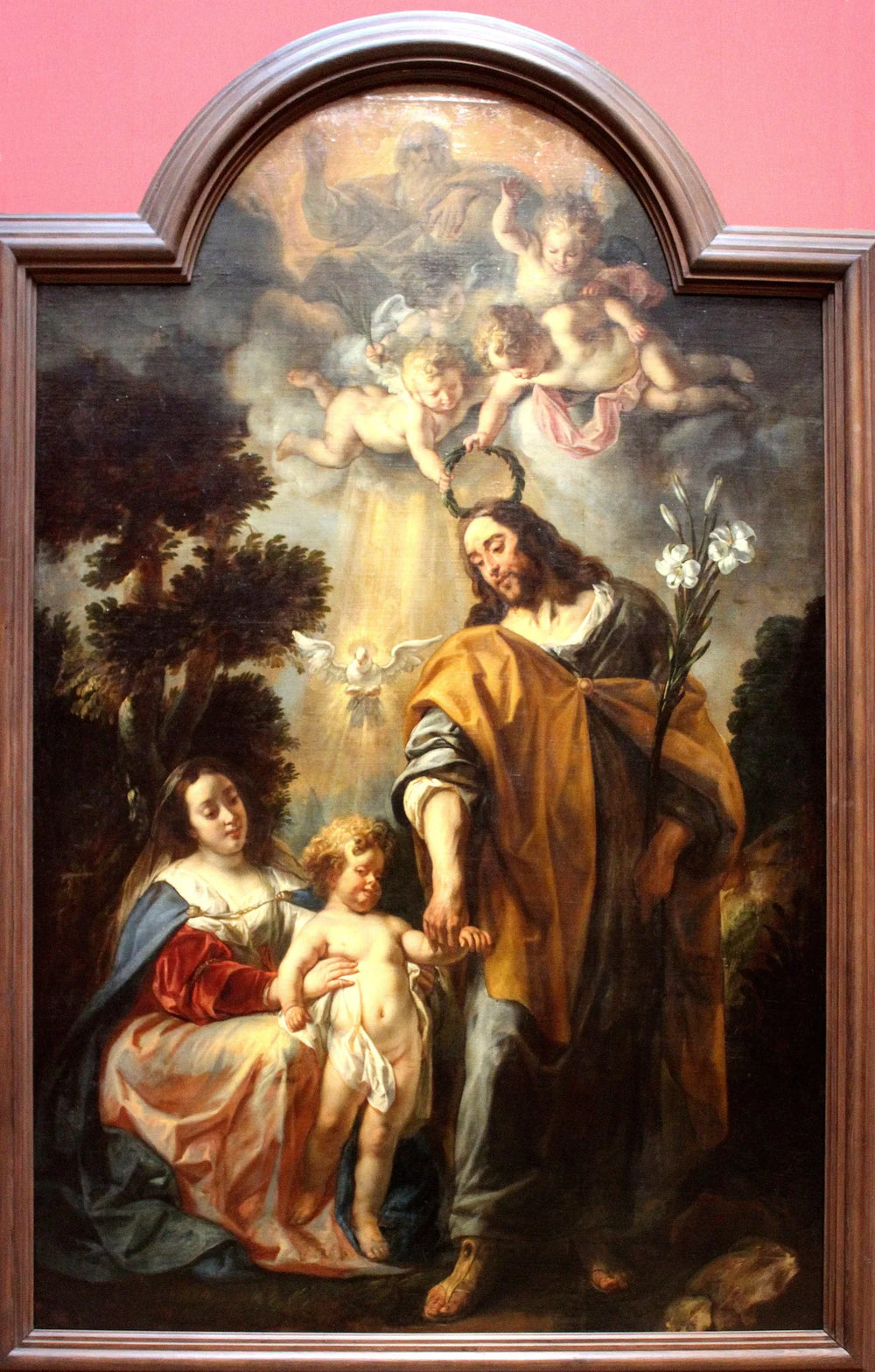 La Sainte Famille lors du couronnement de saint Joseph - Jacob Jordaens image 1 copie peinte à la main à l’huile
