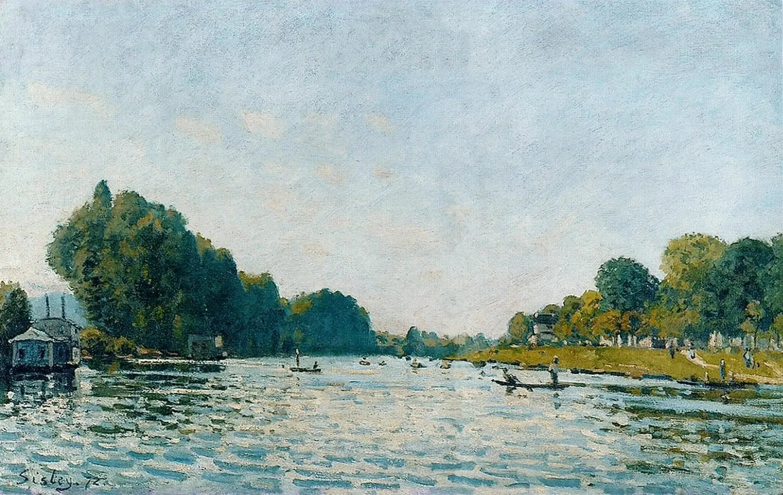 La Seine à Bougival - Alfred Sisley image 1 reproduction artisanale de tableau