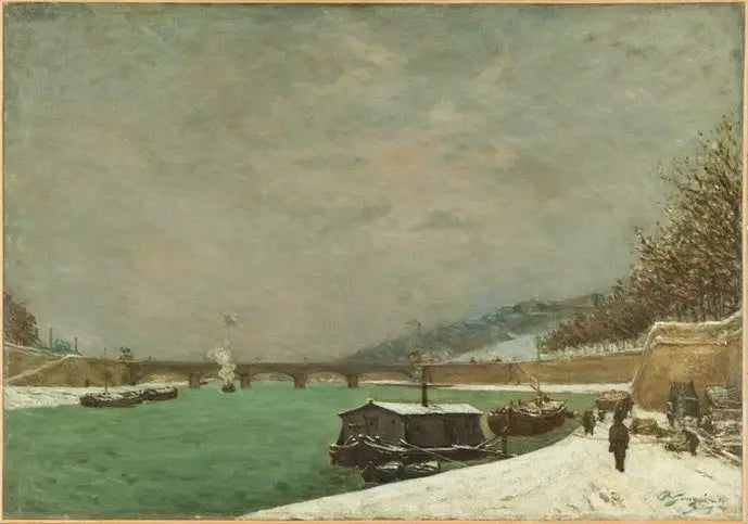 Reproduction du tableau « La Seine au pont d'Iéna, Temps de neige. - Paul Gauguin » par Alpha Reproduction en peinture à l’huile