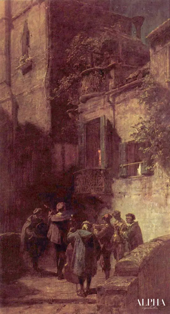 La sérénade - Carl Spitzweg - Reproductions de tableaux et peintures haut de gamme