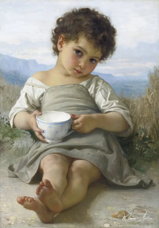 La tasse de lait - William Bouguereau - Reproductions de tableaux et peintures haut de gamme