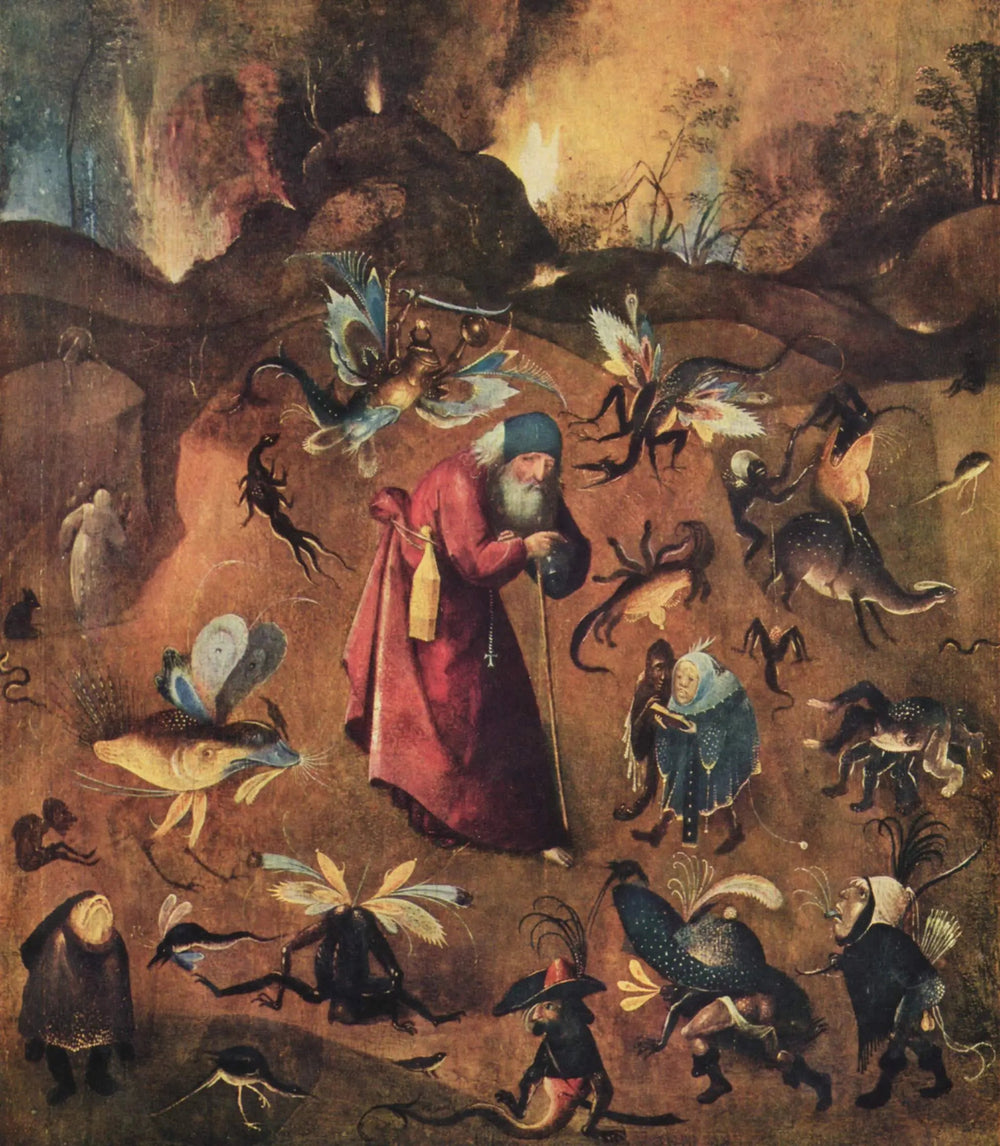 La Tentation de saint Antoine - Hieronymus Bosch image 1 copie peinte à la main à l’huile