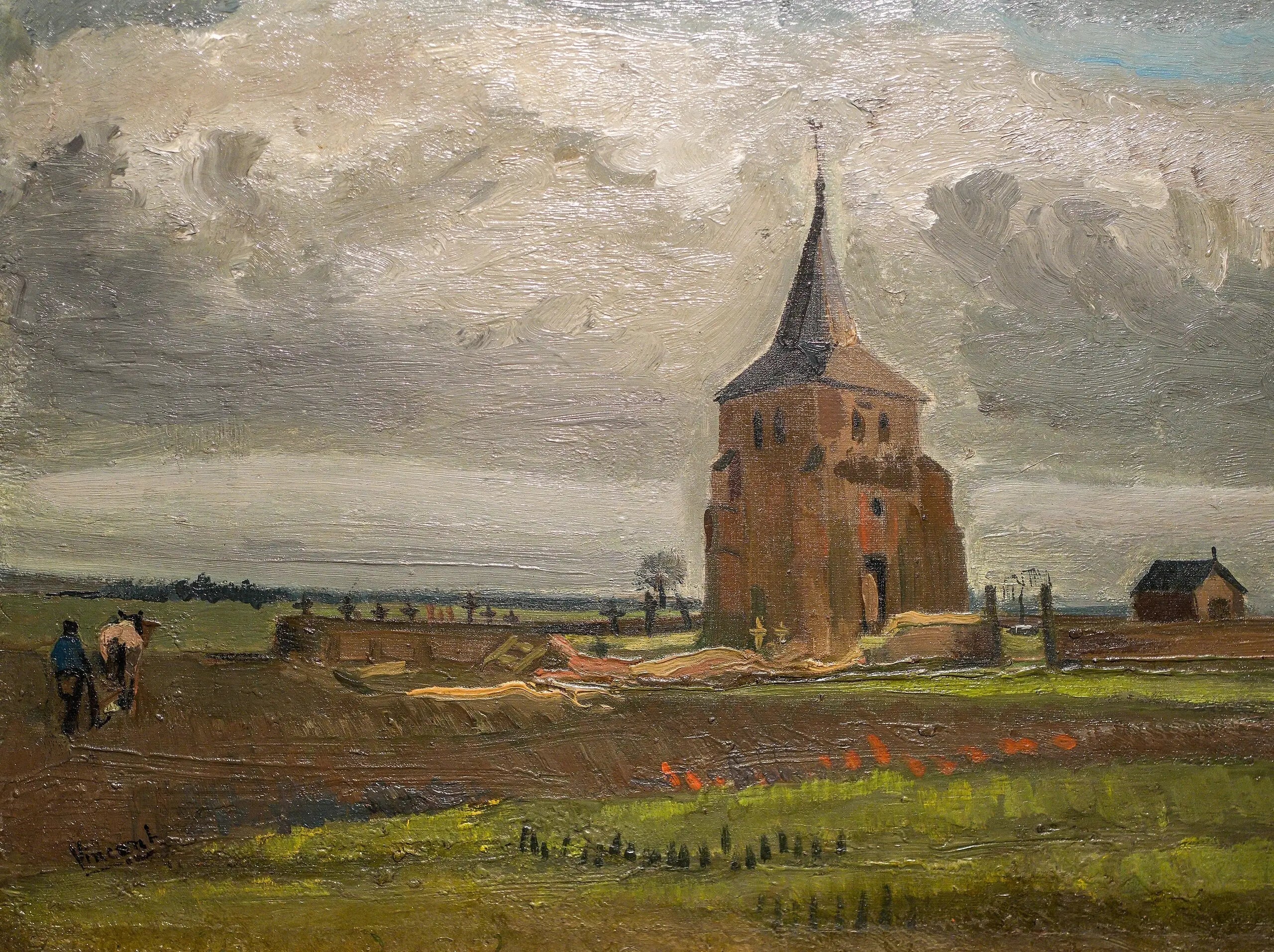 Reproduction du tableau « La vieille tour de Nuenen - Vincent van Gogh » par Alpha Reproduction en peinture à l’huile
