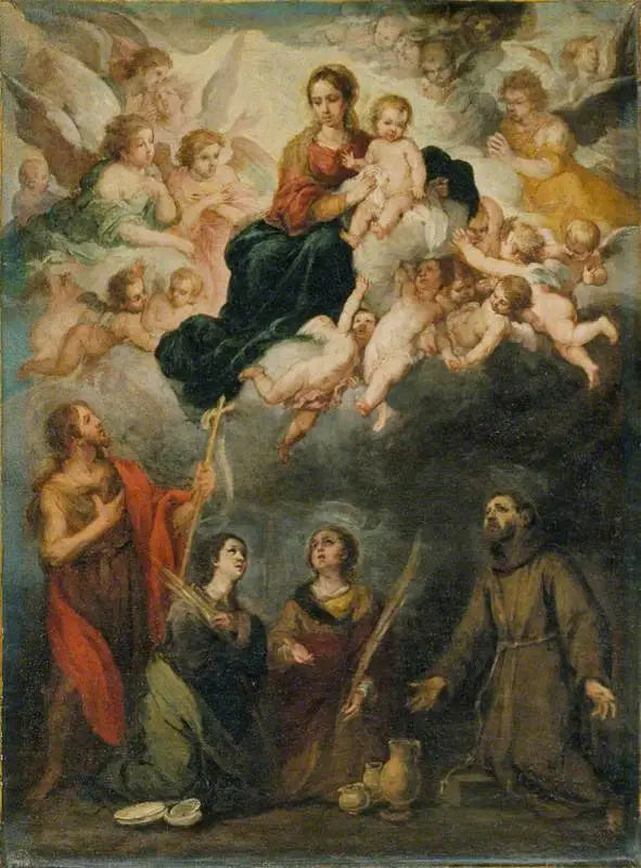 बच्चे के साथ वर्जिन मैरी और संत - बारटोलोमे़ Esteban Murillo