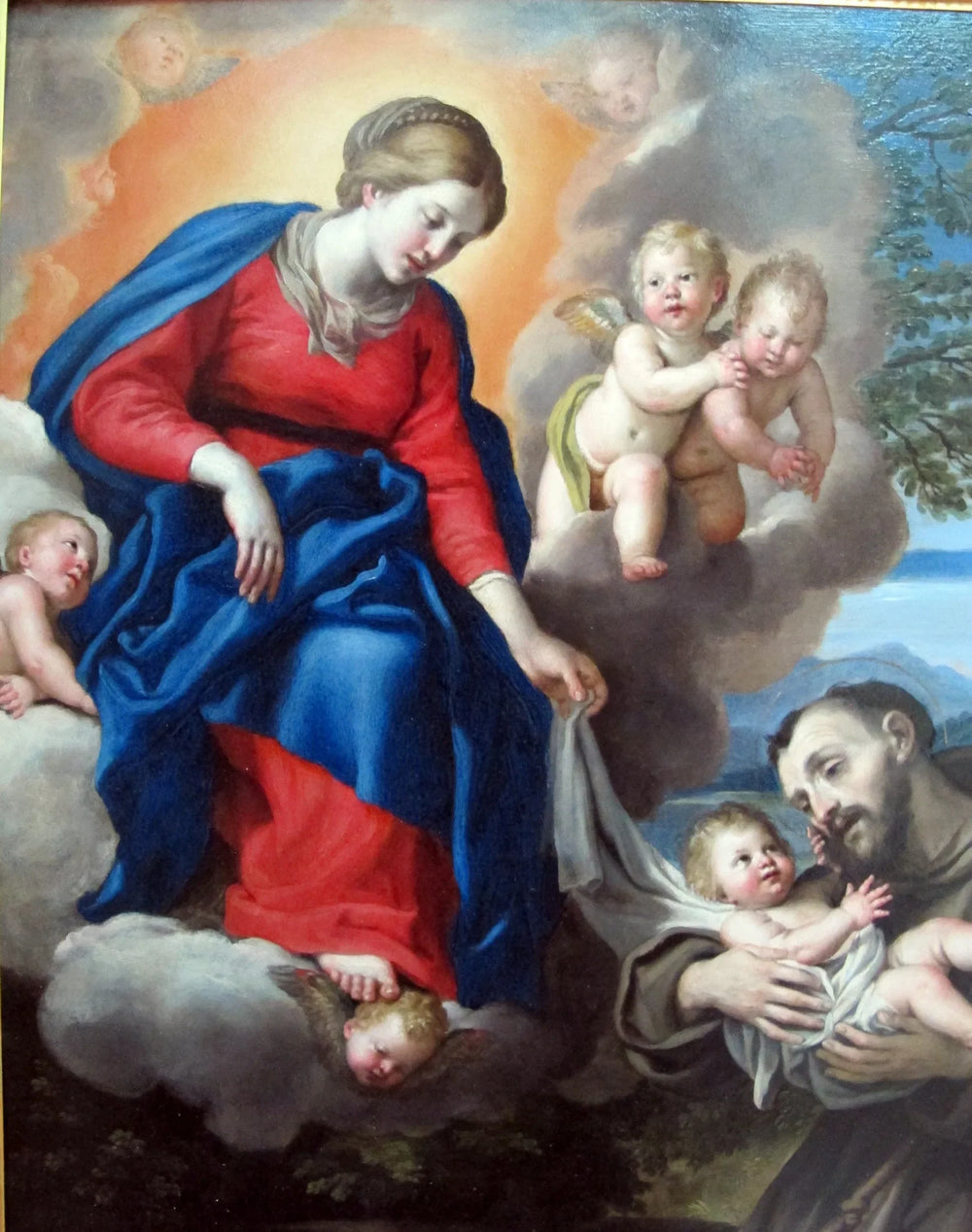 La Vierge à l'Enfant avec saint François - Domenichino image 1 tableau peint à l’huile sur toile
