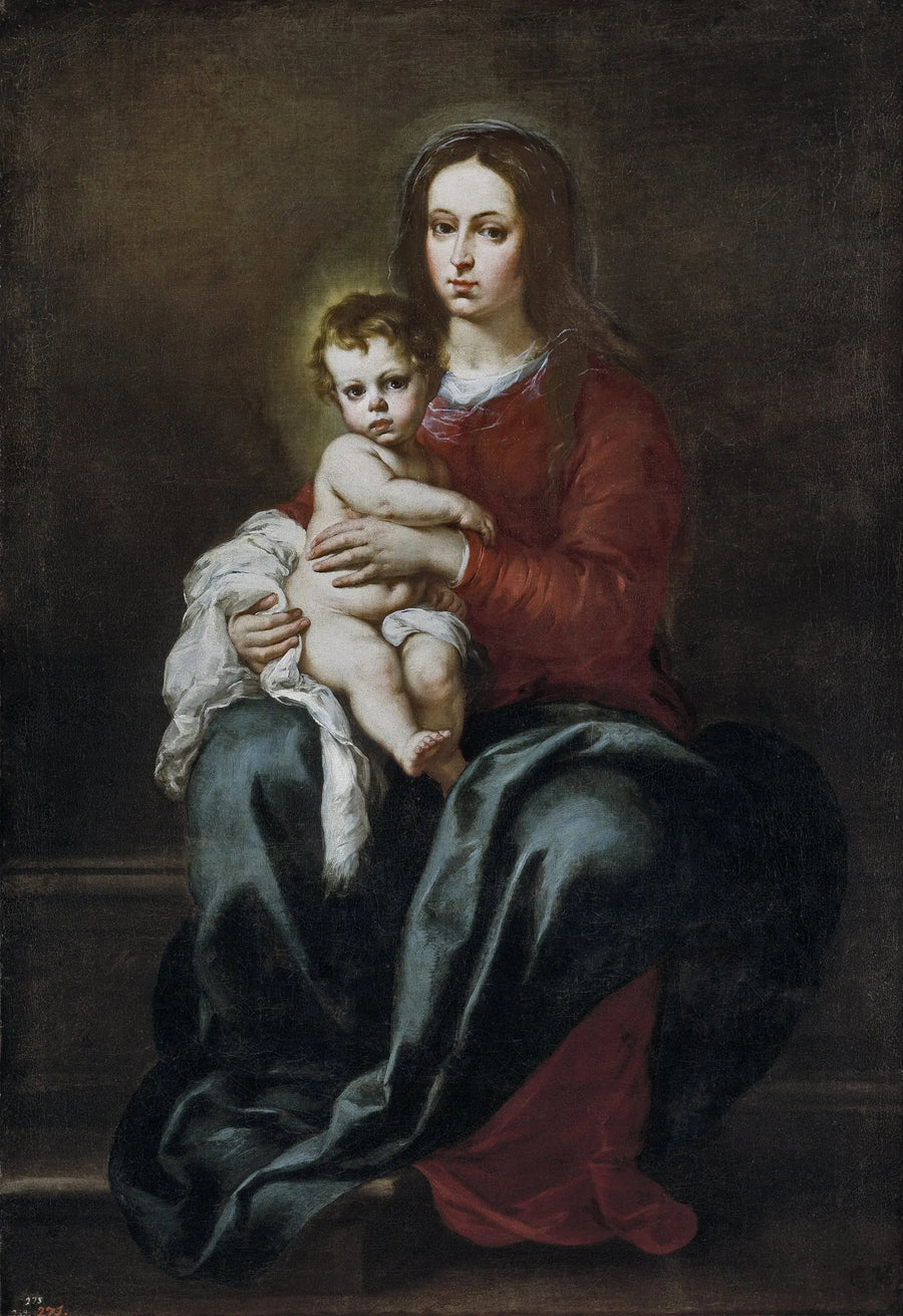 वर्जिन और बच्चे के साथ - बारटोलोमे़ Esteban Murillo