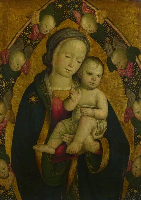 बच्चे के साथ वर्जिन मैरी मंडोले में Cherubs के साथ - पीएत्रो पेरुगिनो