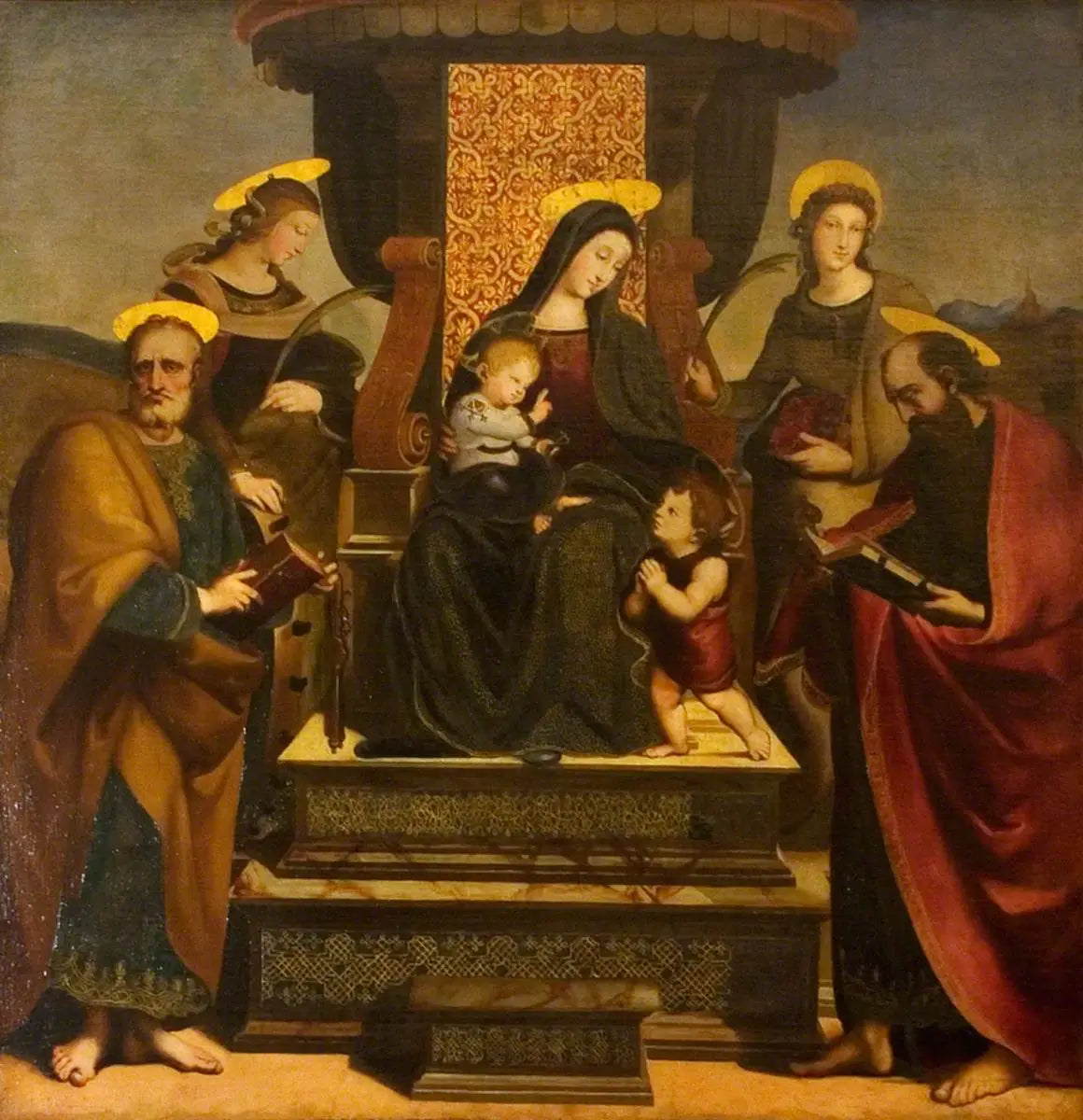 La Vierge et l'Enfant trônant avec des saints - Raphaël Sanzio image 1 reproduction artisanale de tableau