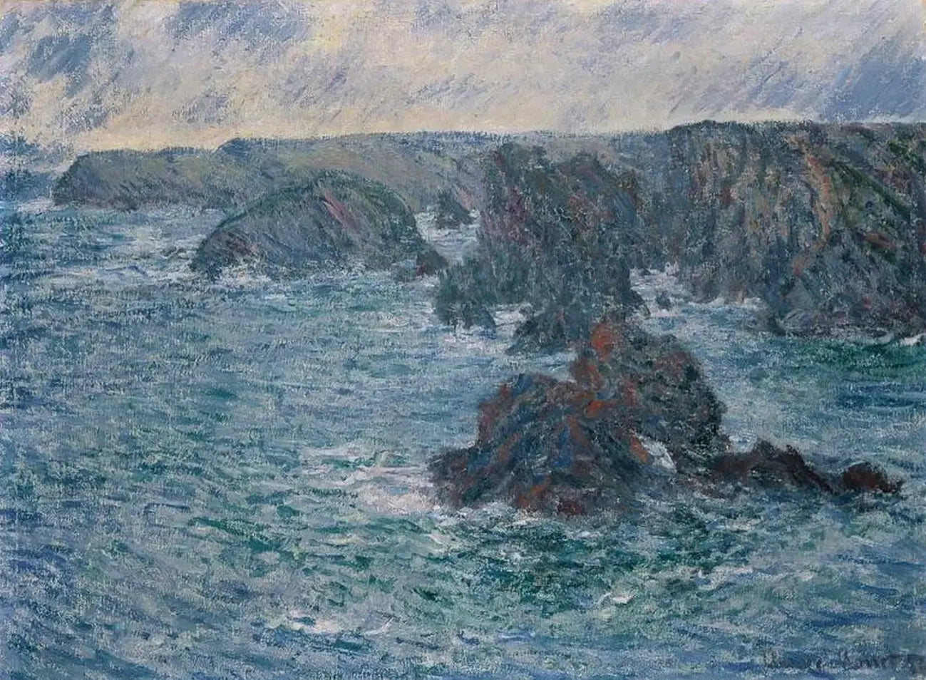 Reproduction du tableau « La ville de Belle-Île - Claude Monet » par Alpha Reproduction en peinture à l’huile