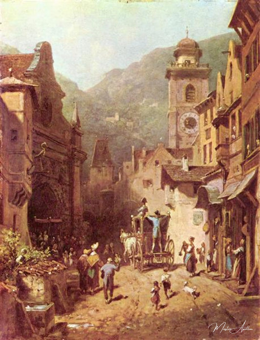 La visite du père, 1870 - Carl Spitzweg - Reproductions de tableaux et peintures haut de gamme