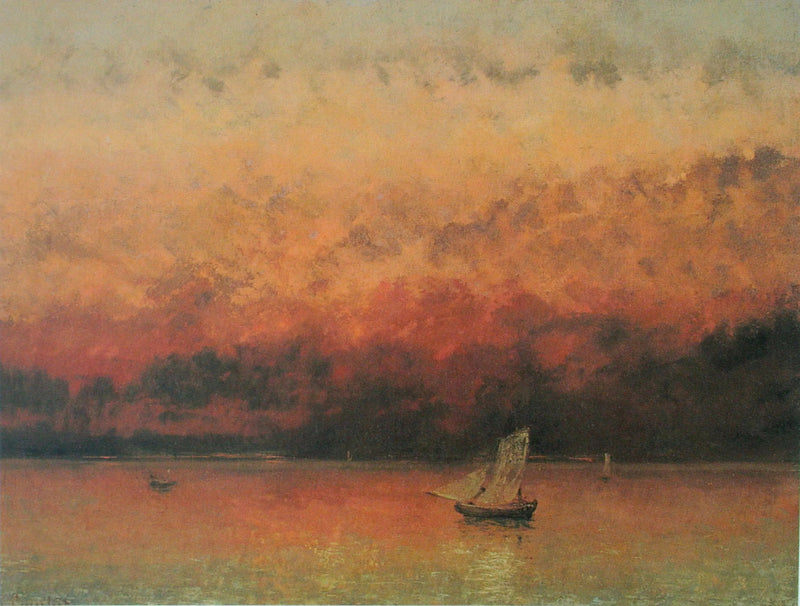 Lac Léman, सूर्यास्त - Gustave Courbet
