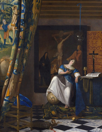 Reproduction du tableau « L'Allégorie de la Foi - Johannes Vermeer » par Alpha Reproduction en peinture à l’huile