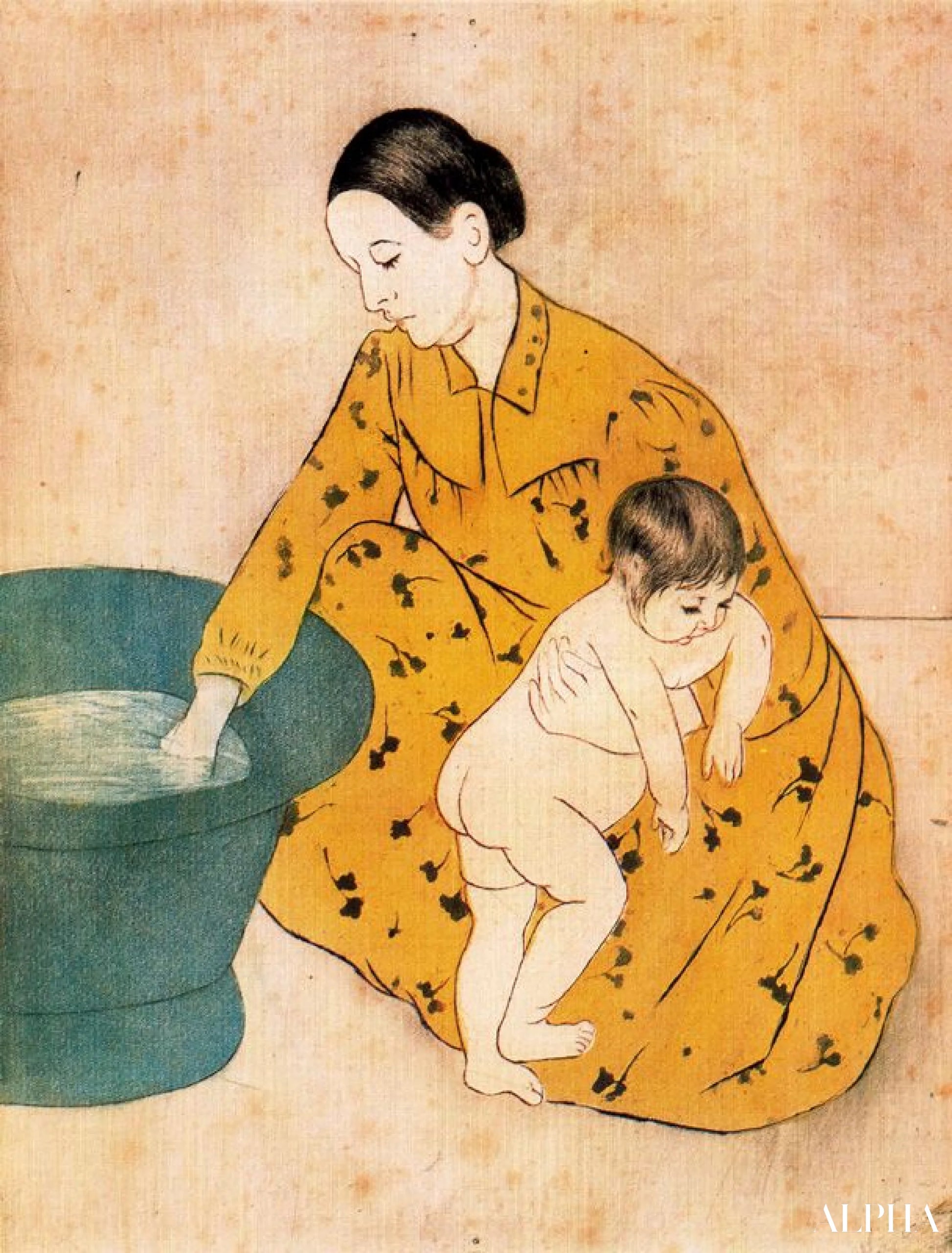 Le bain de l'enfant - Mary Cassatt - Reproductions de tableaux et peintures haut de gamme