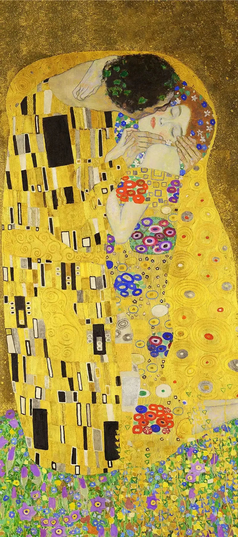 💛 चुंबन (विवरण II) – गुस्ताव क्लिम्ट (1907–1908)