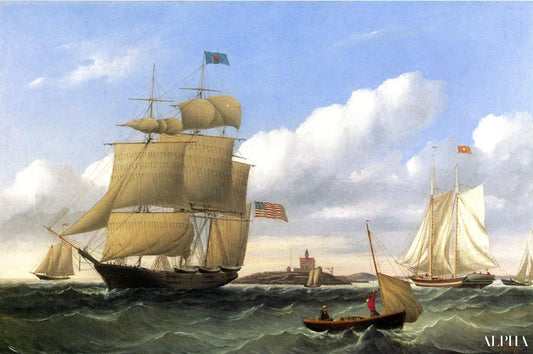 Le baleinier "Emma C. Jones" au large de Round Hills, New Bedford - William Bradford - William Bradford - Reproductions de tableaux et peintures haut de gamme