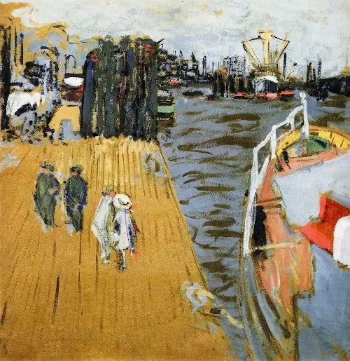 Le Cargo à quai, Hambourg - Édouard Vuillard image 1 copie peinte à la main à l’huile