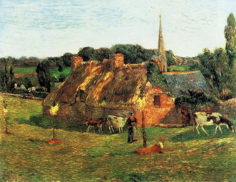 Reproduction du tableau « Le Champs de Lolichon et l'église de Pont-Aven - Paul Gauguin » par Alpha Reproduction en peinture à l’huile