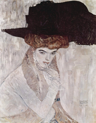 Reproduction du tableau « Le Chapeau de plumes noires - Gustav Klimt » par Alpha Reproduction en peinture à l’huile