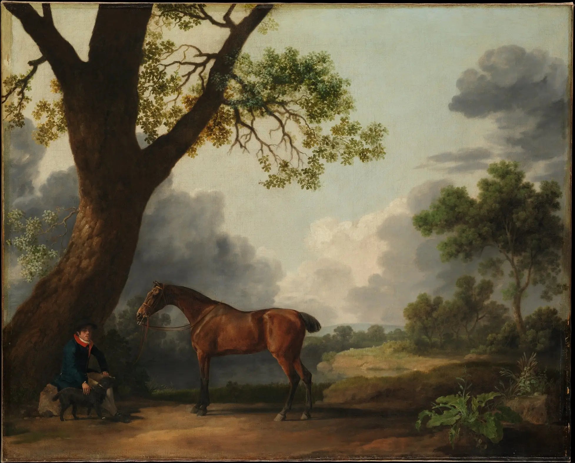 Le chasseur du troisième duc de Dorset avec un palefrenier et un chien - George Stubbs - Alpha Reproduction