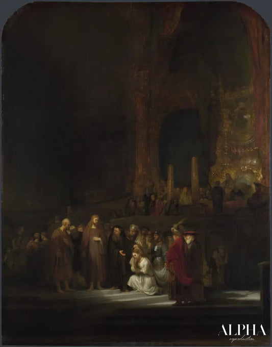 Le Christ et la Femme adultère - Rembrandt van Rijn - Reproductions de tableaux et peintures haut de gamme