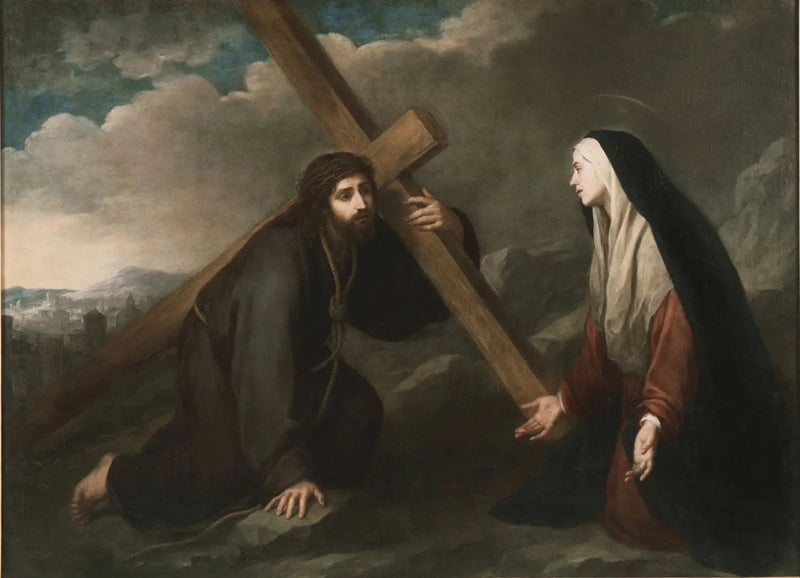 क्राइस्ट क्रूस पर लटक रहा है - बारटोलोमे़ Esteban Murillo