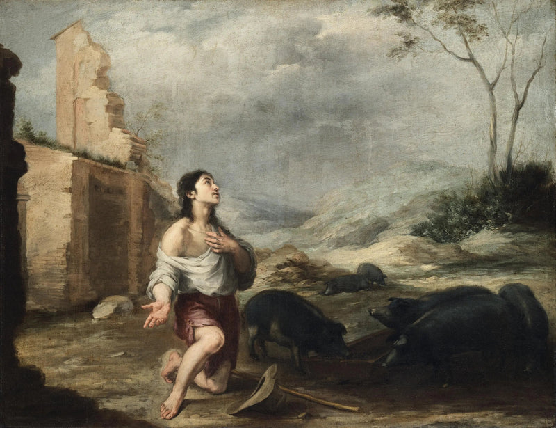 पुत्र जो सूअर का पालन-पोषण कर रहा है - बारटोलोमे़ Esteban Murillo