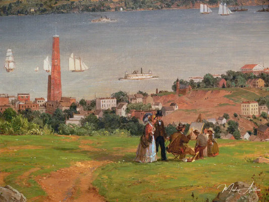 Le goulet depuis Staten Island (détail 2) - Jasper Francis Cropsey - Reproductions de tableaux et peintures haut de gamme