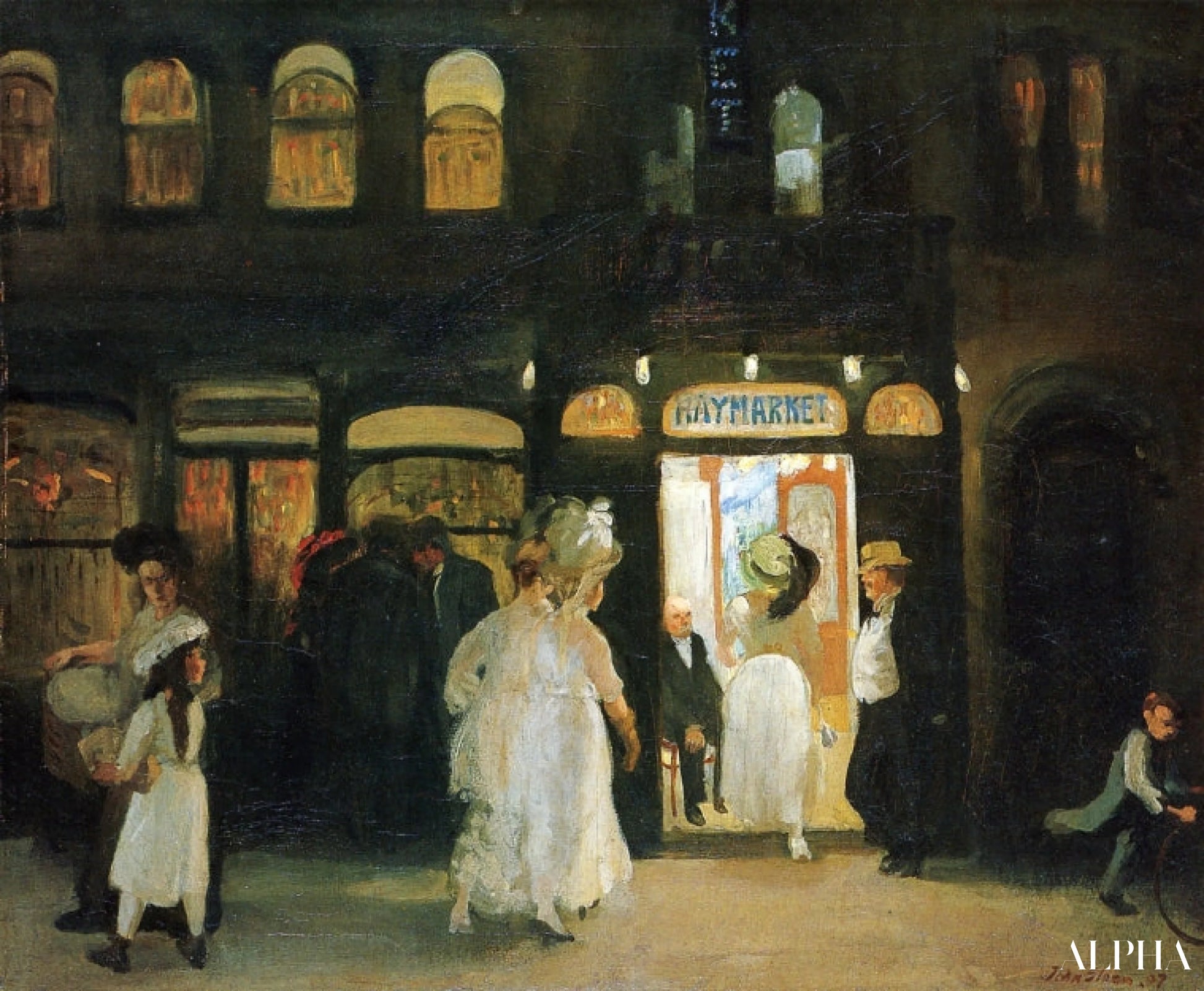 Le Haymarket - John Sloan - Reproductions de tableaux et peintures haut de gamme