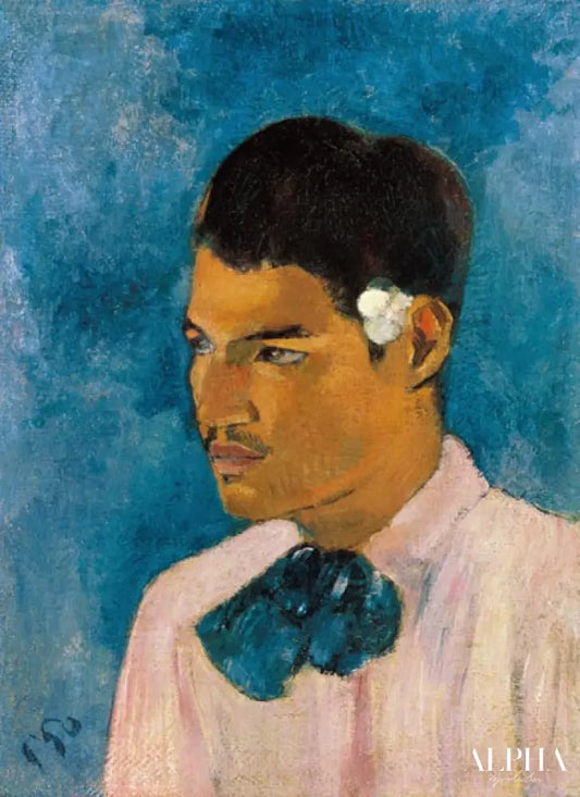 Le jeune homme avec la fleur - Paul Gauguin - Reproductions de tableaux et peintures haut de gamme