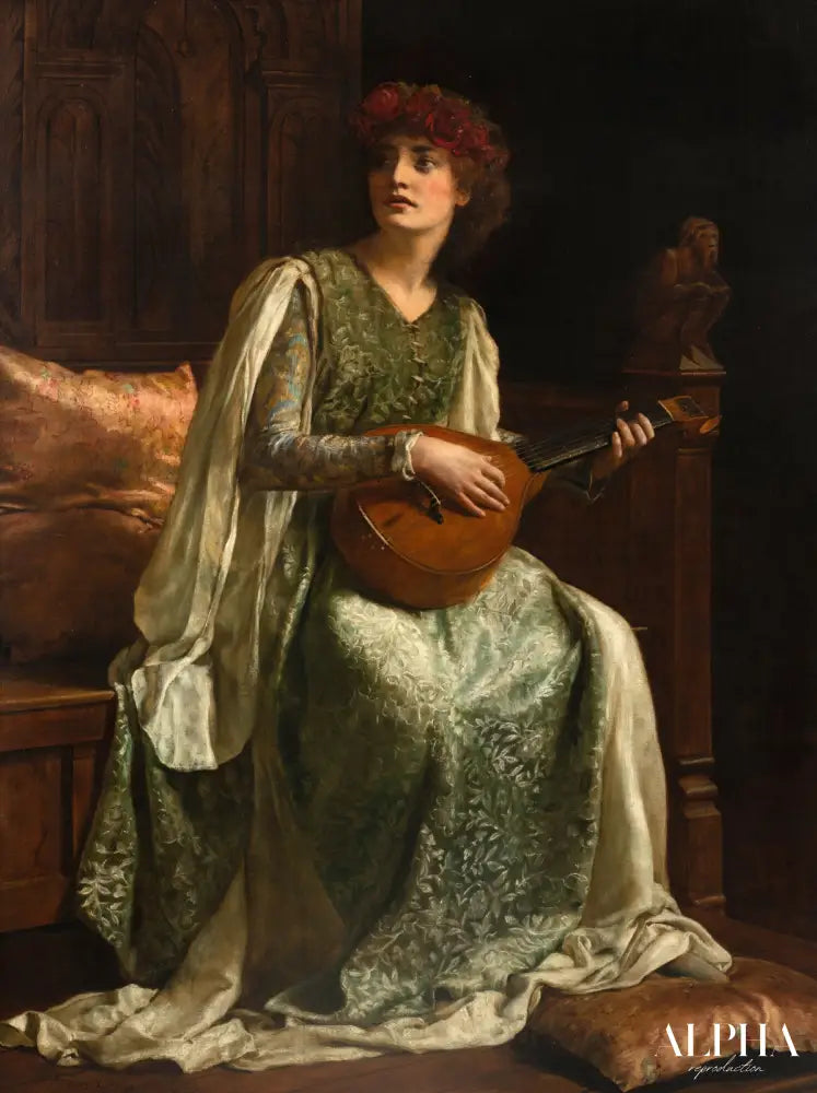 Le joueur de luth - John Collier Reproductions de tableaux à la peinture à l’huile