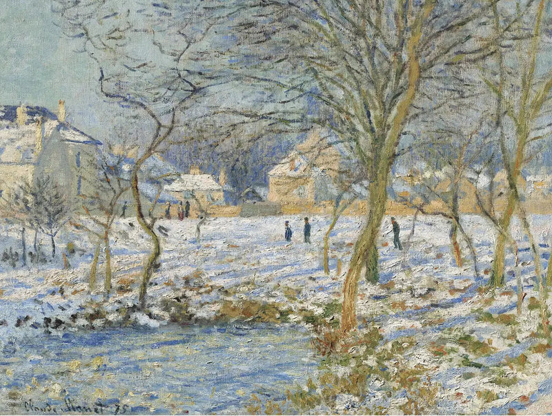झील, बर्फ का प्रभाव - Claude Monet