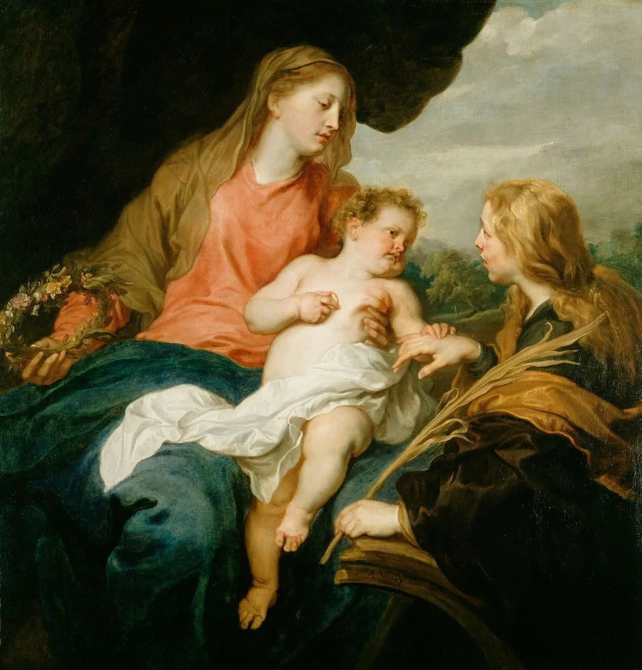 संत कैथरीन का रहस्यमय विवाह - Antoine van Dyck