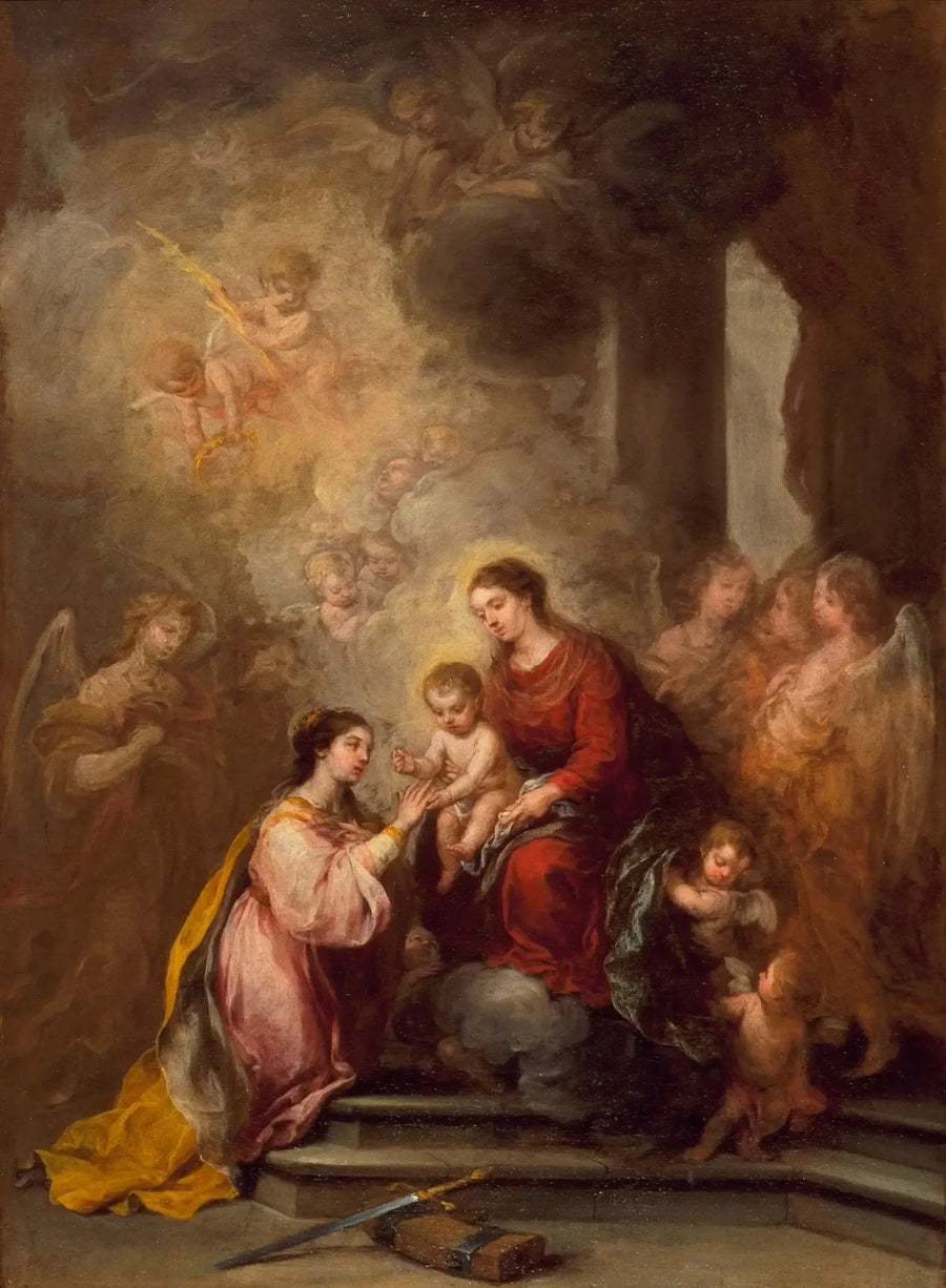 संत कैथरीन का रहस्यमय विवाह - बार्टोलोमे़ Esteban Murillo
