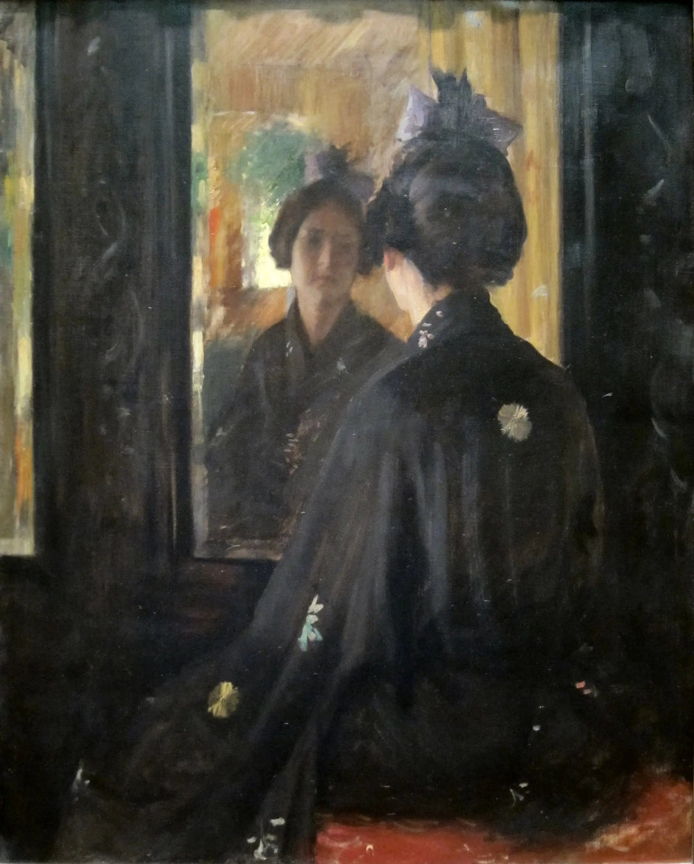 Le miroir - William Merritt Chase image 1 copie de tableau peinte à la main